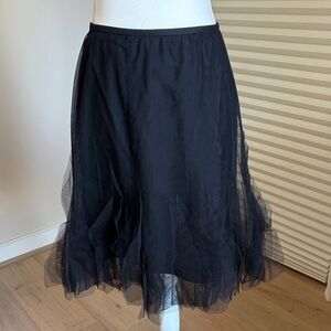 Teri Jon Black A-Line Tulle Skirt